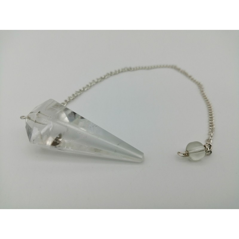 0499CK084 10  PENDULUM  CHAKRA QUARZO BIANCO
