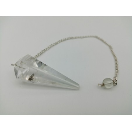 0499CK084 10  PENDULUM  CHAKRA QUARZO BIANCO