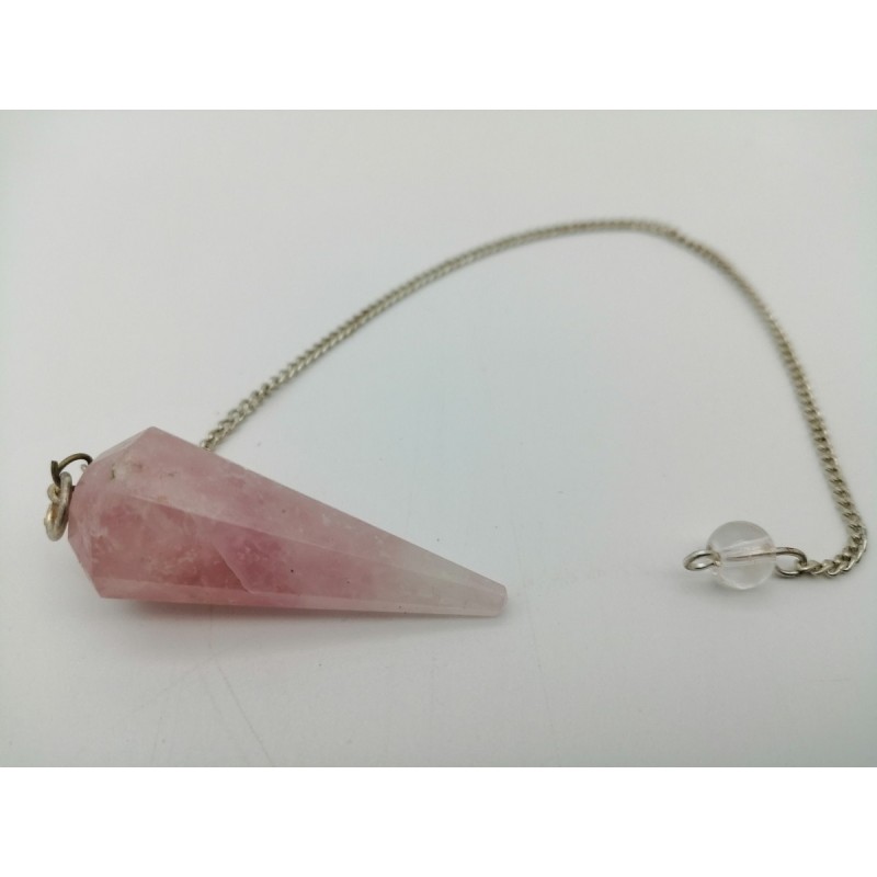 0499CK084 14  PENDULUM  CHAKRA QUARZO ROSA