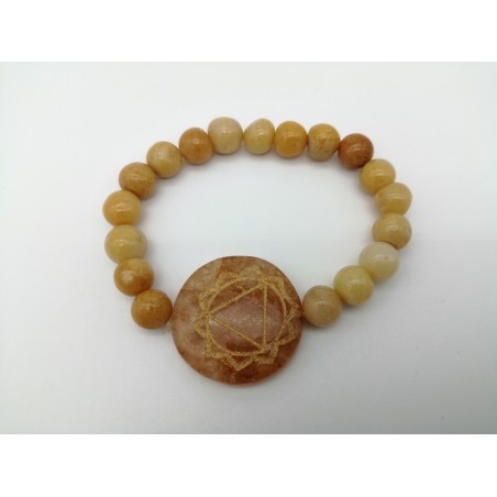 0500CK084 3  BRACCIALE CHAKRA GOLDEN QUARZ