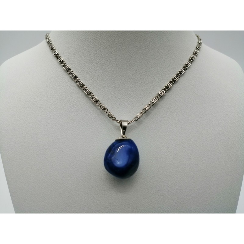 0561BU016 20  CIONDOLO PICCOLO AGATA BLU