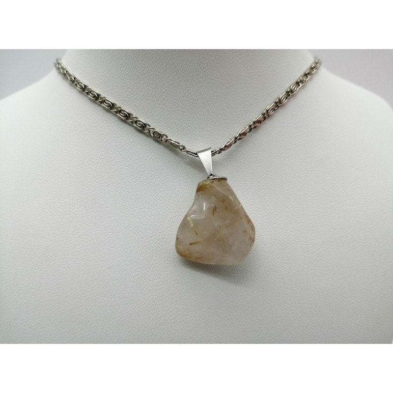 0561QO016 7  CIONDOLO PICCOLO QUARZO RUTILATO