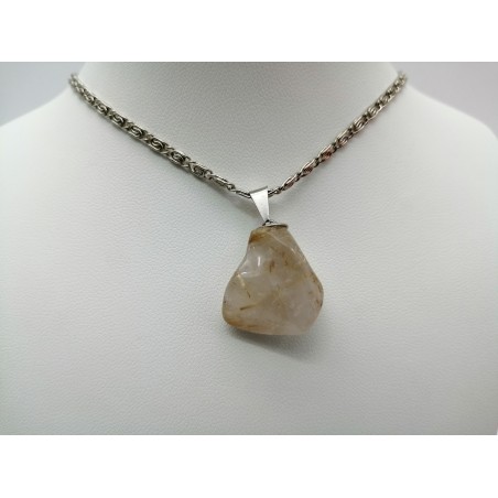 0561QO016 7  CIONDOLO PICCOLO QUARZO RUTILATO