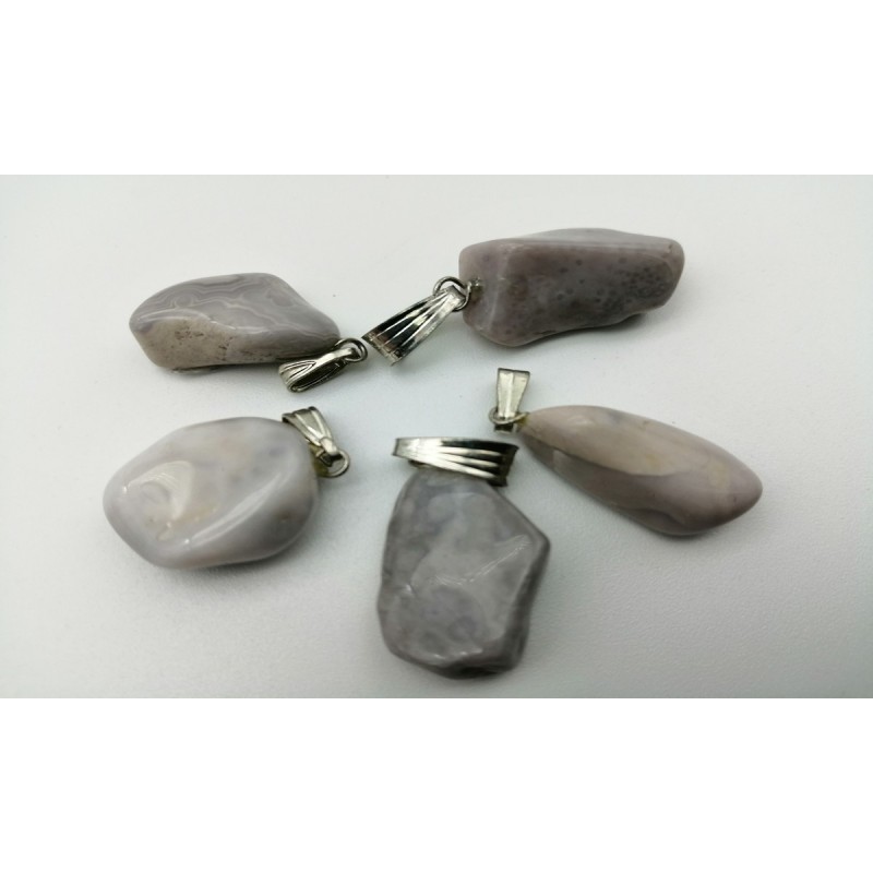 0562AG016 38  CIONDOLO MEDIO AGATA GRIGIA