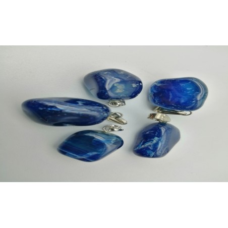 0562BU016 35  CIONDOLO MEDIO AGATA BLU