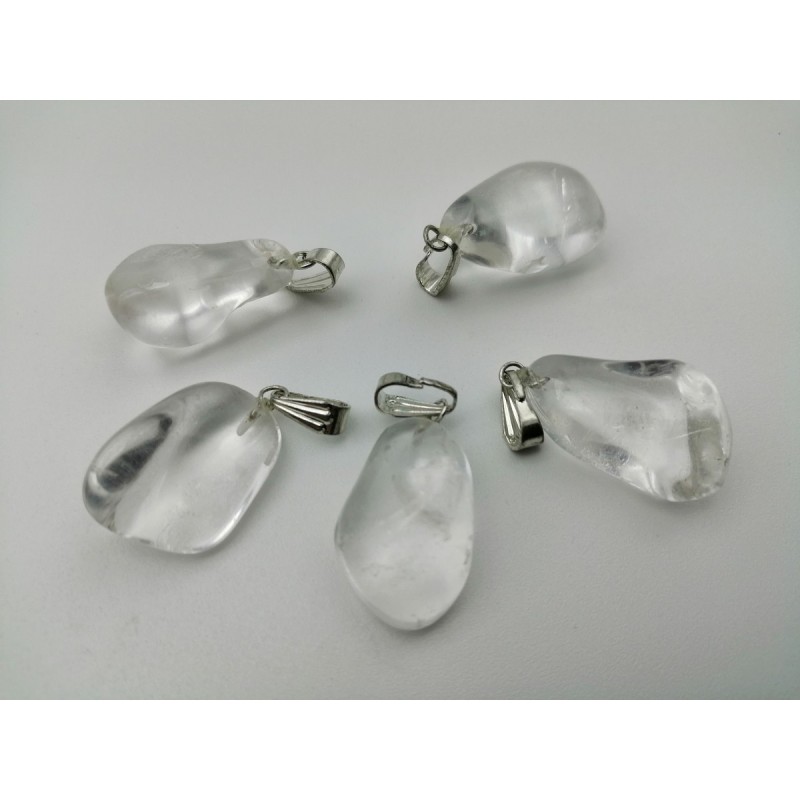 0562QB016 6  CIONDOLO MEDIO QUARZO BIANCO