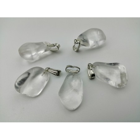 0562QB016 6  CIONDOLO MEDIO QUARZO BIANCO