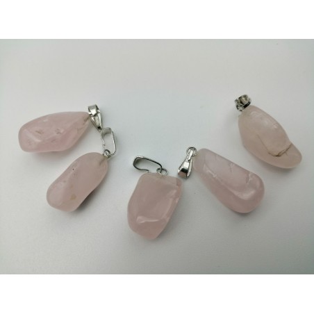 0562QR016 8  CIONDOLO MEDIO QUARZO ROSA