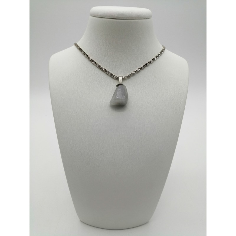 0563AG016 42  CIONDOLO GRANDE AGATA GRIGIA