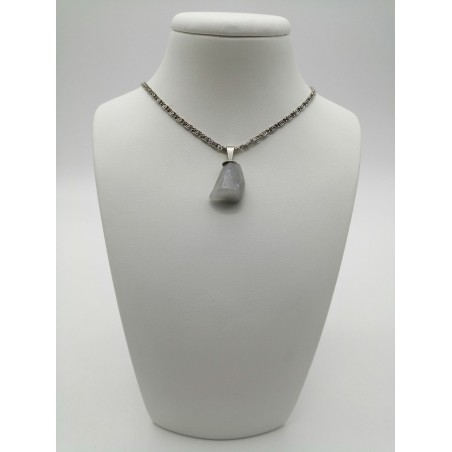 0563AG016 42  CIONDOLO GRANDE AGATA GRIGIA