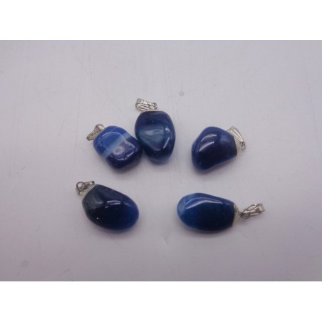 0563BU016 8  CIONDOLO GRANDE AGATA BLU