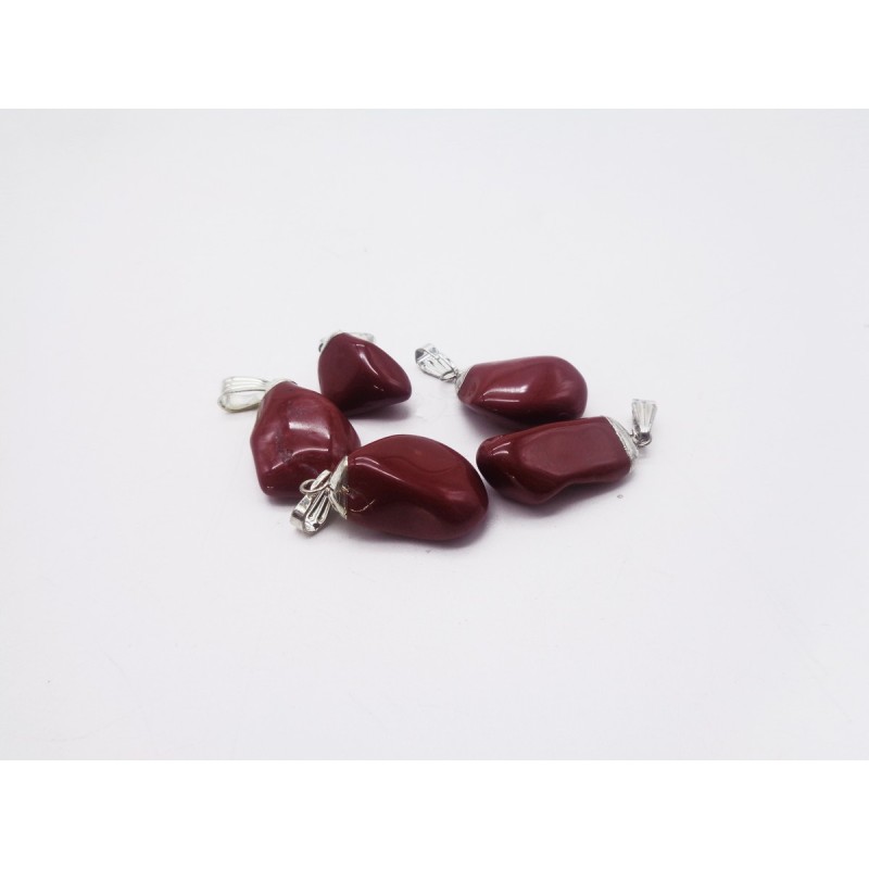 0563DR016 21  CIONDOLO GRANDE DIASPRO ROSSO