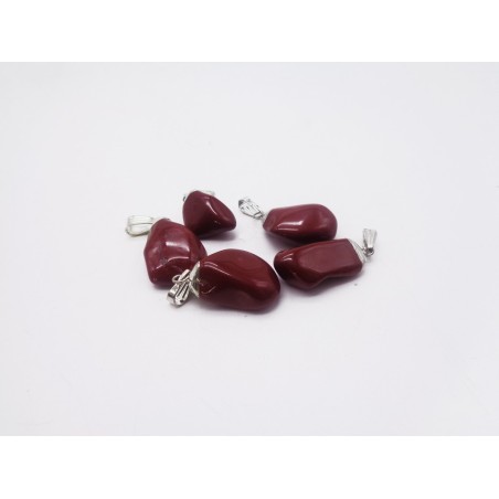 0563DR016 21  CIONDOLO GRANDE DIASPRO ROSSO