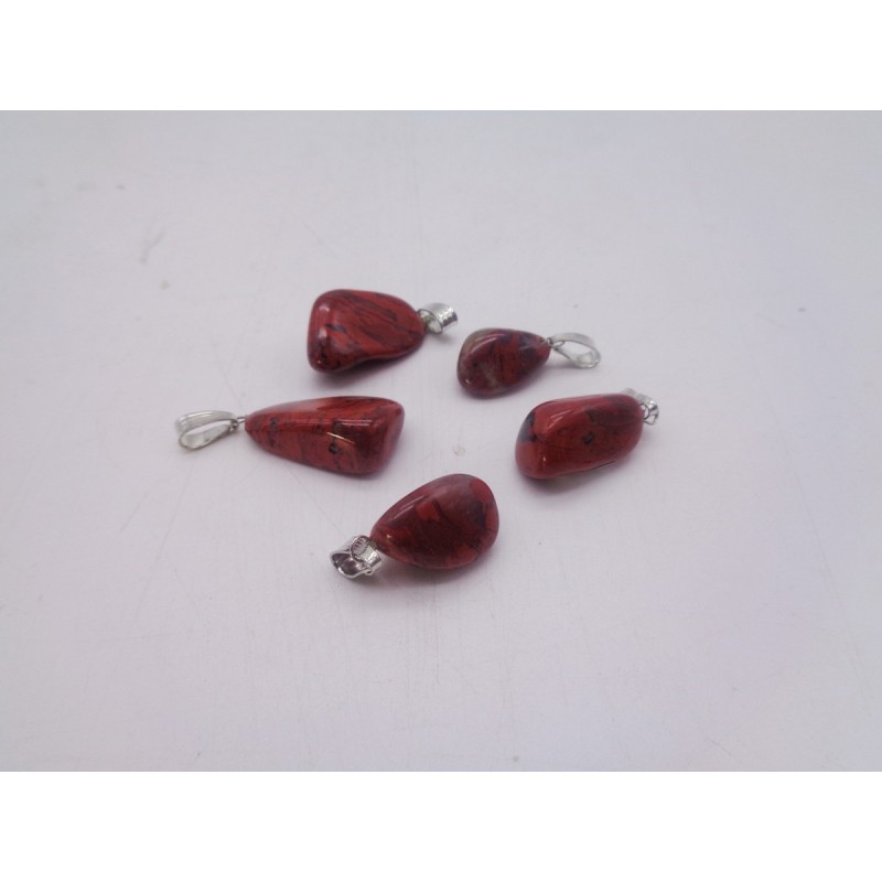 0563DR016 9  CIONDOLO GRANDE DIASPRO ROSSO