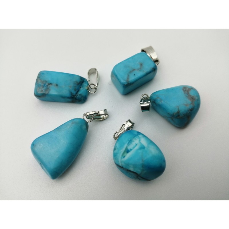0563HB016 27  CIONDOLO GRANDE HOWLITE BLU