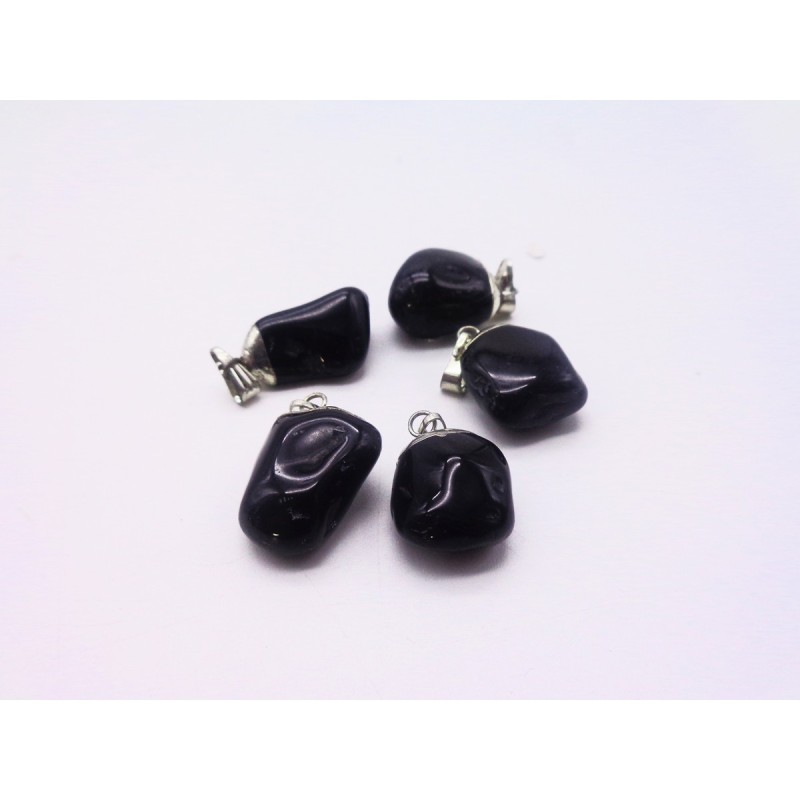 0563ON016 25  CIONDOLO GRANDE ONICE NERO