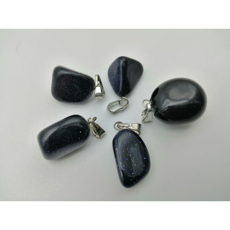 0563PB016 44  CIONDOLO GRANDE PIETRA DEL SOLE BLU