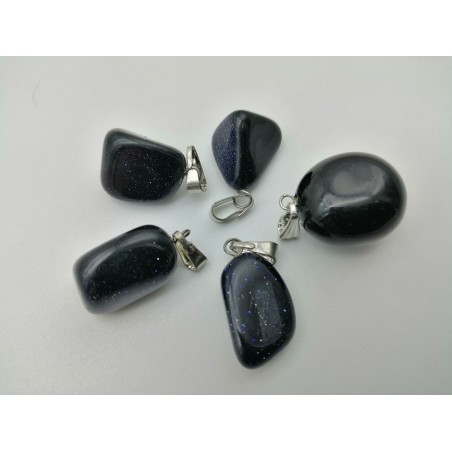 0563PB016 44  CIONDOLO GRANDE PIETRA DEL SOLE BLU