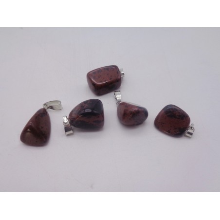 0563SI016 23  CIONDOLO GRANDE OSSIDIANA MOGANO