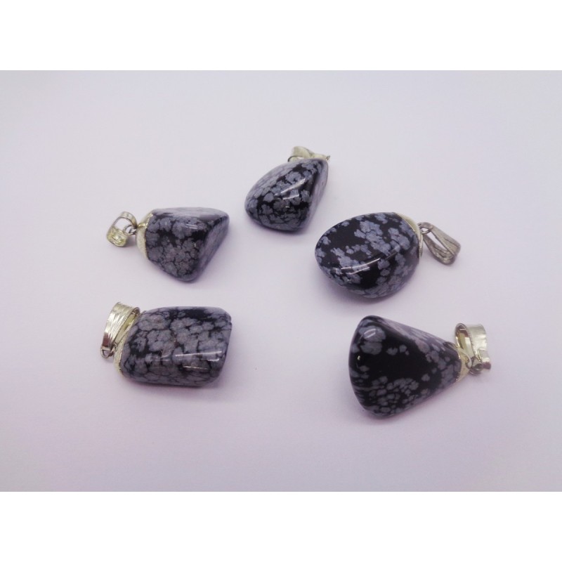 0564FN016 21  CIONDOLO OSSIDIANA FIOCCO