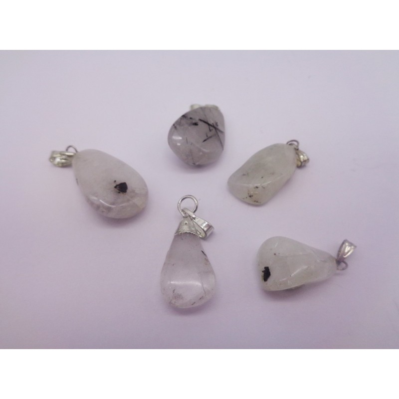 0564QB016 7  CIONDOLO QUARZO CON TORMALINA