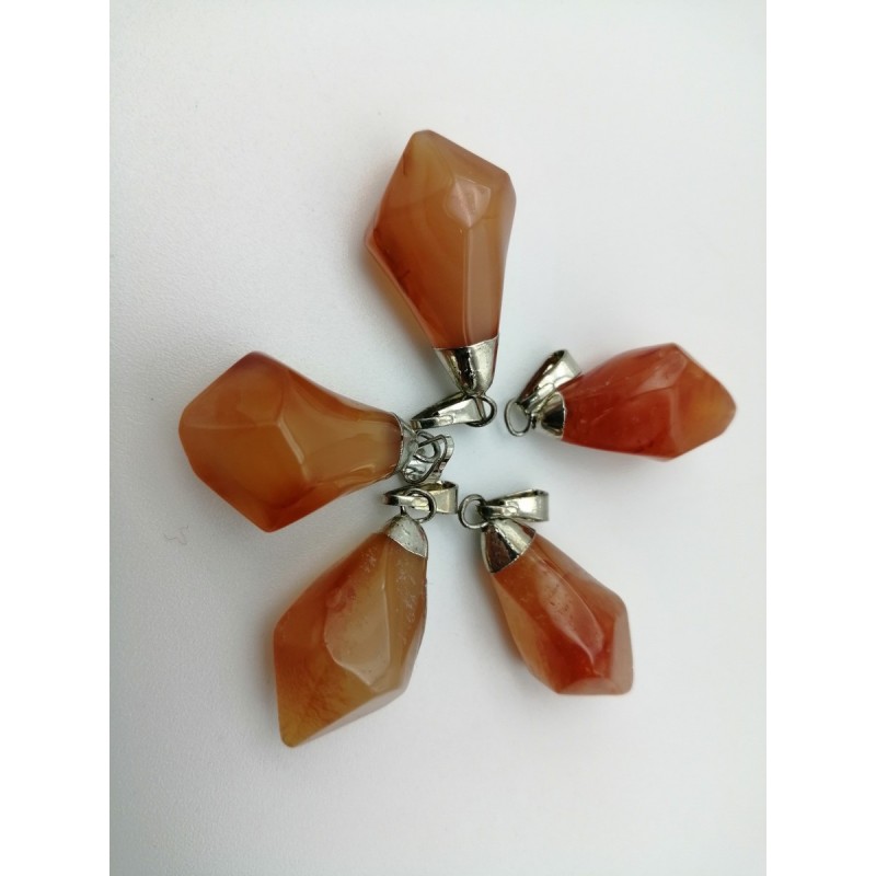 0565AP016 24  CIONDOLO A PUNTA AGATA ARANCIO