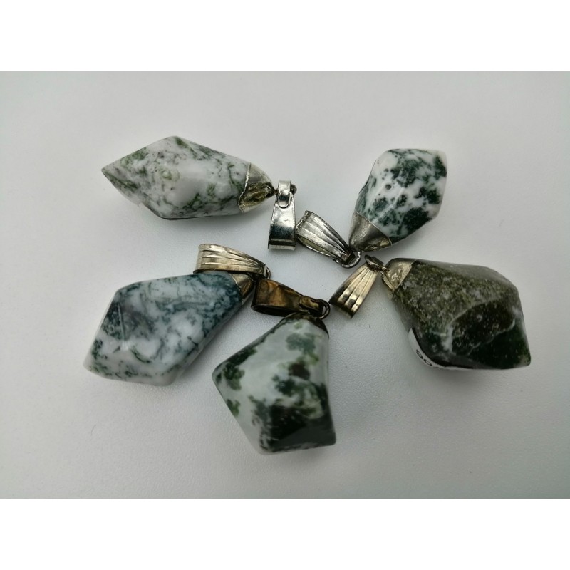 0565BZ016 12  CIONDOLO A PUNTA AGATA ARBORIZZATA