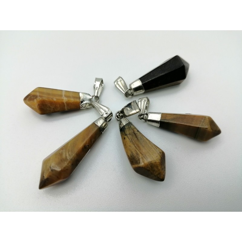 0565CR016 9  CIONDOLO A PUNTA OCCHIO DI TIGRE