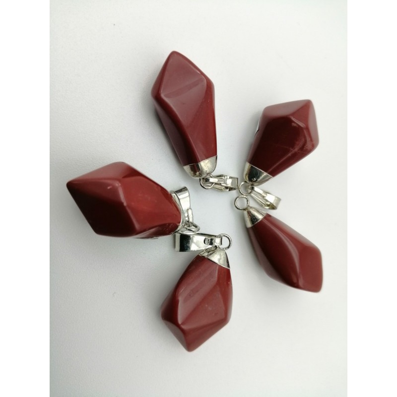 0565DR016 21  CIONDOLO A PUNTA DIASPRO ROSSO