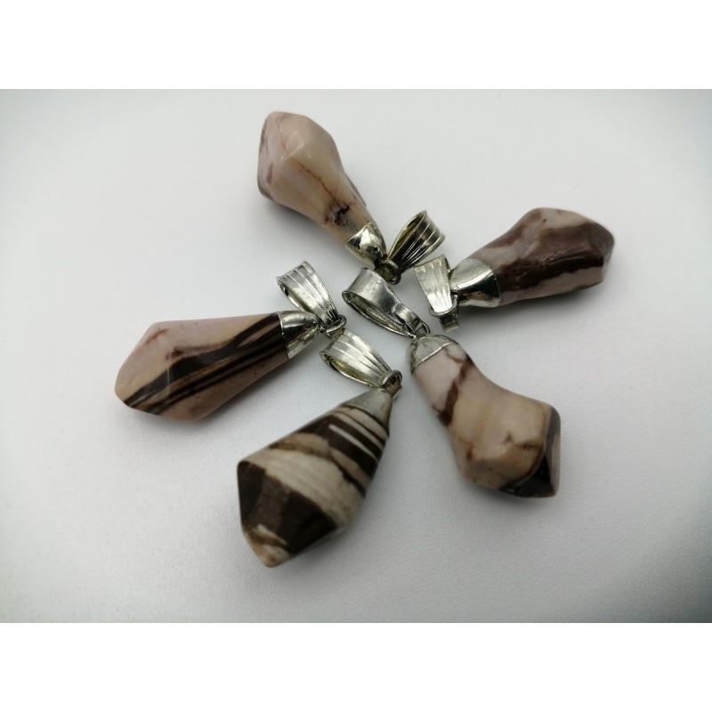 0565DZ016 8  CIONDOLO A PUNTA DIASPRO ZEBRA