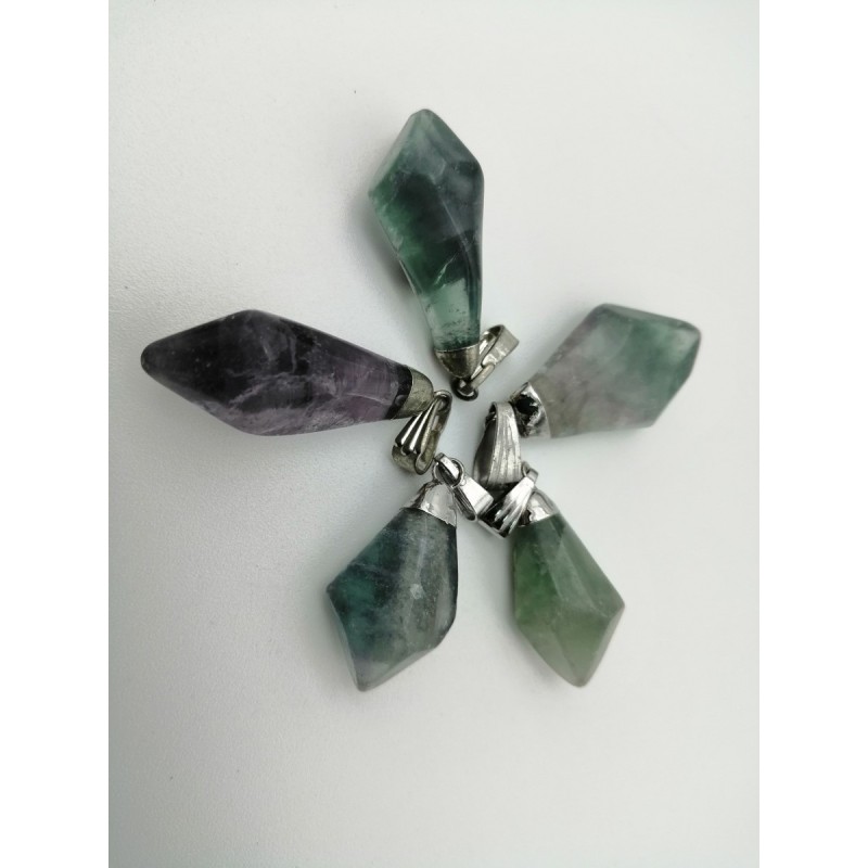 0565FL016 23  CIONDOLO A PUNTA FLUORITE