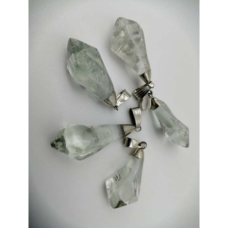 0565PS016 25  CIONDOLO A PUNTA PRASIOLITE