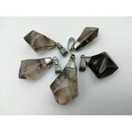 0565QF016 11  CIONDOLO A PUNTA QUARZO FUME'