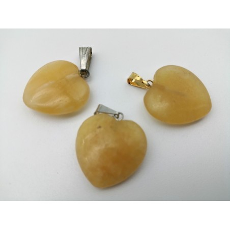 0566ME016 8  CIONDOLO CUORE PICCOLO CALCITE