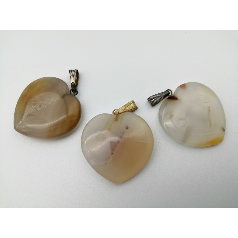 0567AT016 12  CIONDOLO CUORE GRANDE AGATA