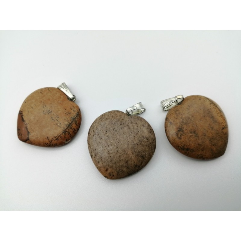 0567DP016 15  CIONDOLO CUORE GRANDE DIASPRO