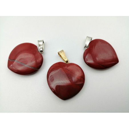 0567DR016 1  CIONDOLO CUORE GRANDE DIASPRO ROSSO