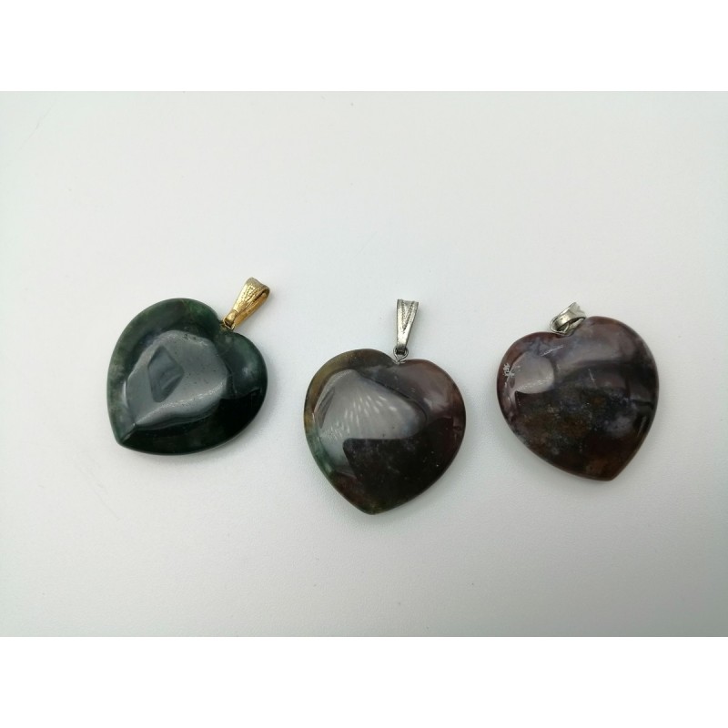 0567DY016 18  CIONDOLO CUORE GRANDE DIASPRO FANCY