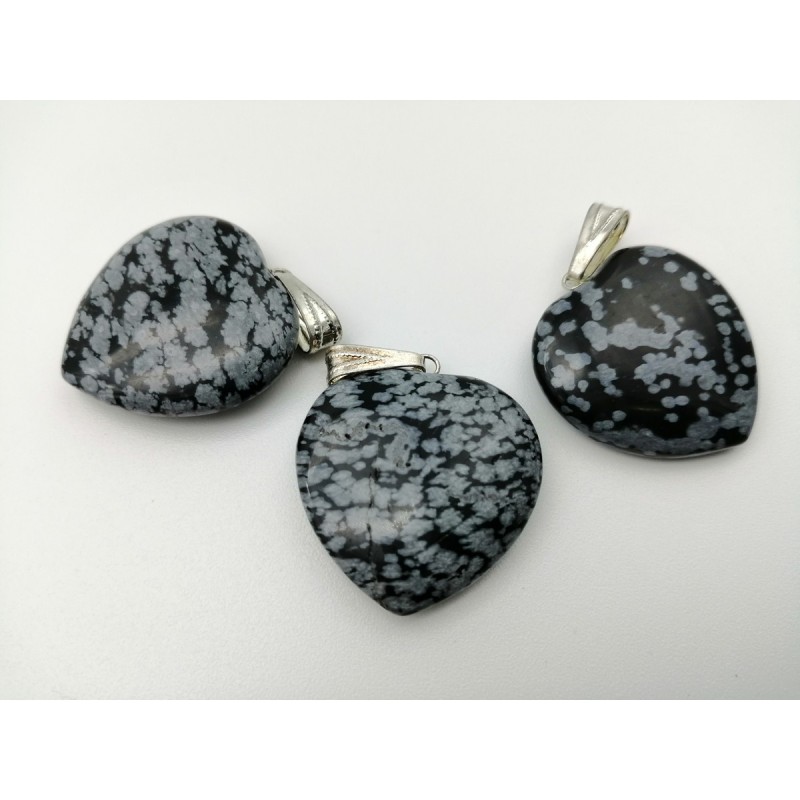 0567FN016 6  CIONDOLO CUORE GRANDE OSSIDIANA