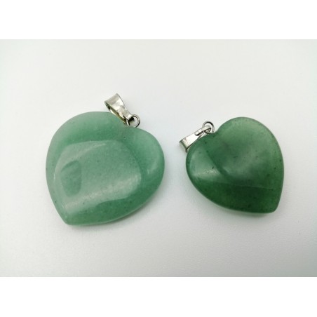 0567QV016 10  CIONDOLO CUORE GRANDE QUARZO VERDE