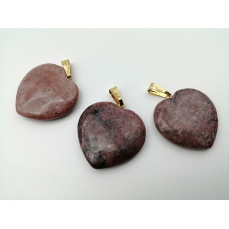 0567RE016 4  CIONDOLO CUORE GRANDE RODONITE