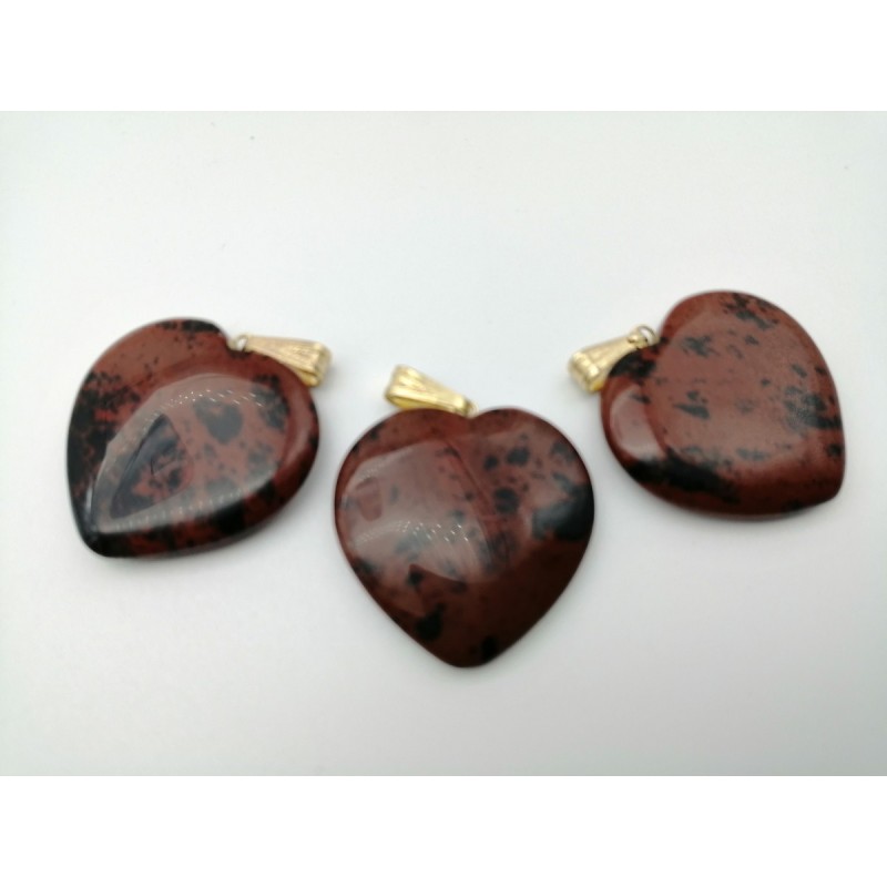 0567SI016 17  CIONDOLO CUORE GRANDE OSSIDIANA