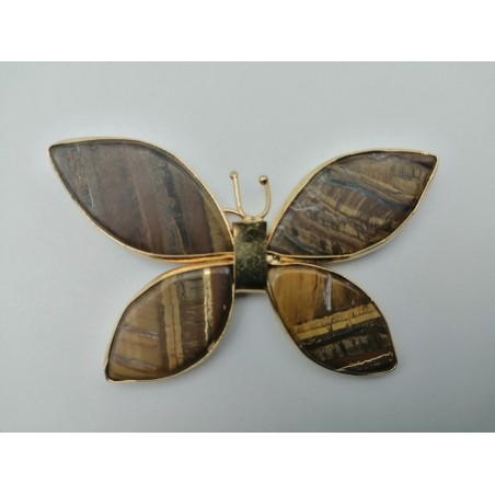 0568CR016 1  CIONDOLO FARFALLA OCCHIO DI TIGRE