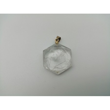 0568QF016 15  CIONDOLO STELLA DAVID QUARZO RUTILA