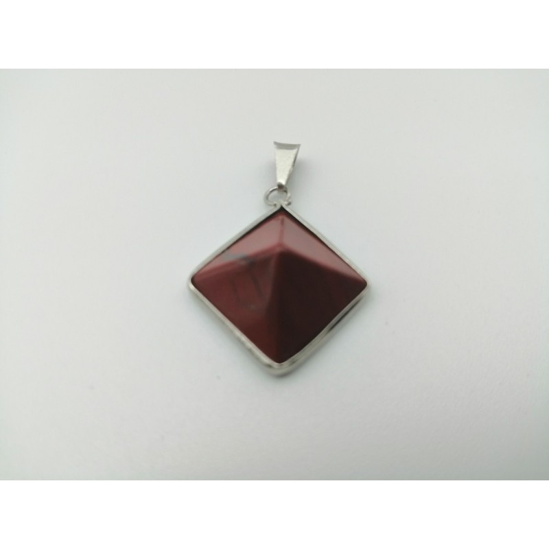 0568QS016 16  CIONDOLO PIRAMIDE QUARZO ROSSO