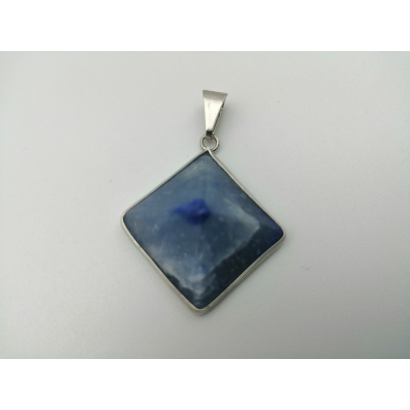0568QU016 17  CIONDOLO PIRAMIDE QUARZO BLU