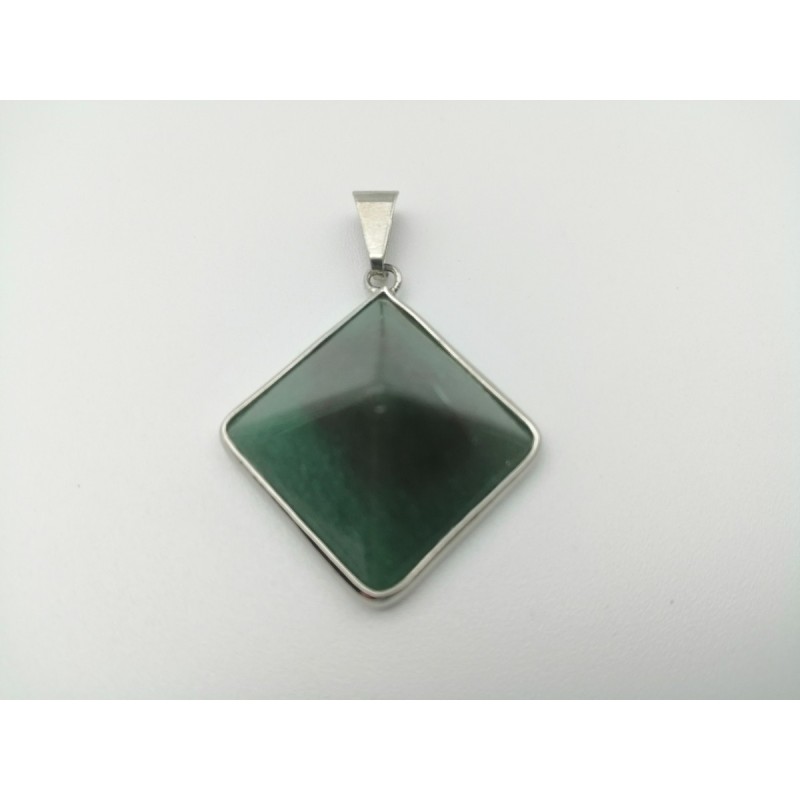 0568QV016 18  CIONDOLO PIRAMIDE QUARZO VERDE