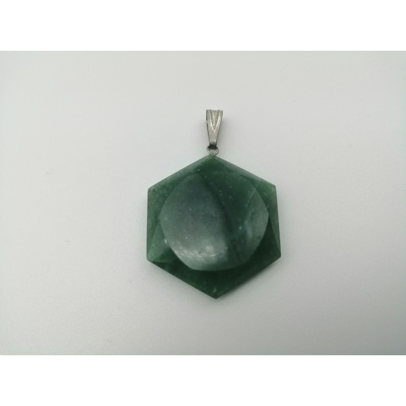 0568QV016 21  CIONDOLO STELLA DAVID QUARZO VERDE