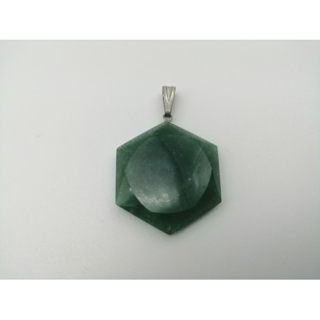 0568QV016 21  CIONDOLO STELLA DAVID QUARZO VERDE