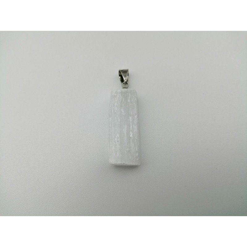 0569SE016 14  CIONDOLO PIETRA GREZZA SELENITE